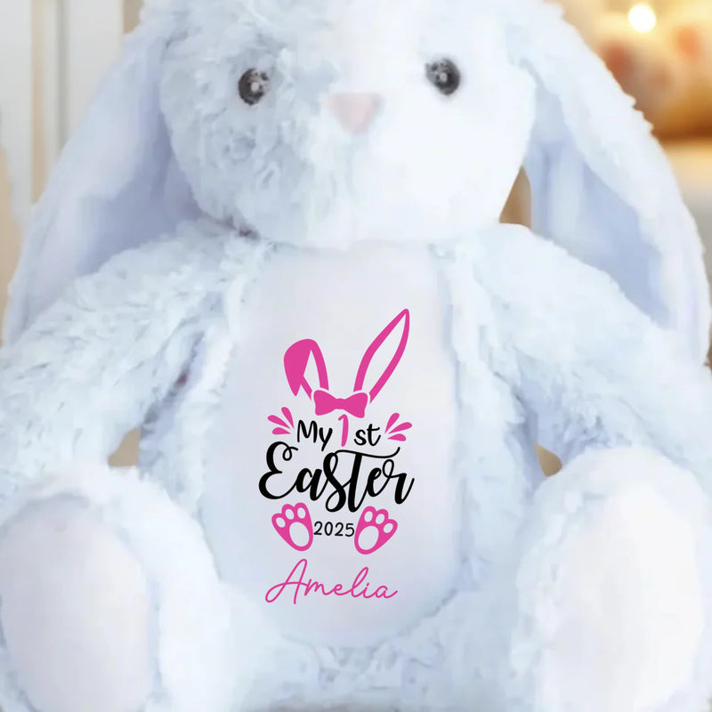 Ears Full Of Joy, Heart Full Of Love - Family Personalized Custom Easter Bunny Plush - Easter Gift For Baby, Kids, New Moms