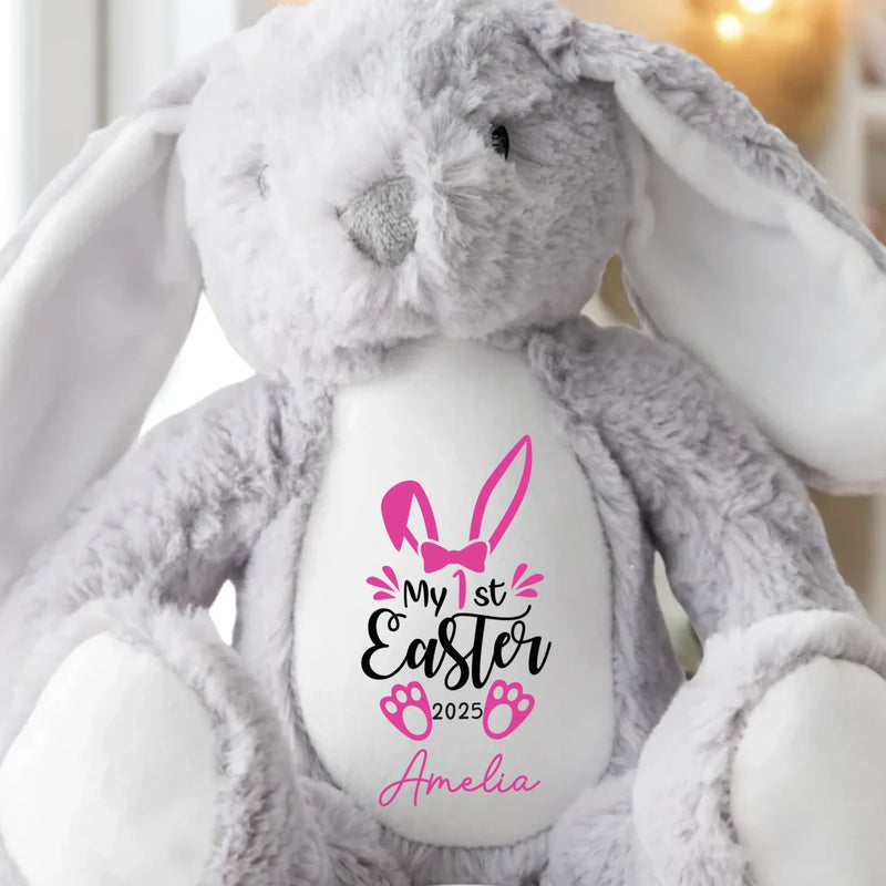 Ears Full Of Joy, Heart Full Of Love - Family Personalized Custom Easter Bunny Plush - Easter Gift For Baby, Kids, New Moms