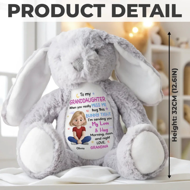 A Bunny Hug From Grandma’s Heart - Family Personalized Custom Easter Bunny Plush - Gift For Family Members