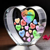 Grandma Makes Life Sweeter - Family Personalized Custom 3D Crystal Heart Shaped - Mother's Day, Gift For Mom, Grandma