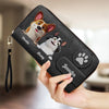 Love Begins With A Paw - Dog & Cat Personalized Custom Leather Long Wallet - Gift For Pet Owners, Pet Lovers