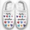 From Grandma To Mom, The Love Never Ends - Family Personalized Custom Fluffy Slippers - Mother's Day, Gift For Mom, Grandma
