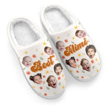 Custom Photo Mom, The Queen Of Our Hearts - Family Personalized Custom Fluffy Slippers - Mother's Day, Gift For Grandma, Mom