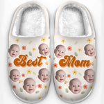 Custom Photo Mom, The Queen Of Our Hearts - Family Personalized Custom Fluffy Slippers - Mother's Day, Gift For Grandma, Mom