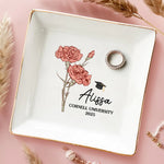 Blooming Into Success - Family Personalized Custom Jewelry Dish - Graduation Gift For Family