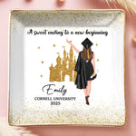 A Sweet Ending To A New Beginning - Family Personalized Custom Full-Print Jewelry Dish - Graduation Gift For Daughter, Sister, Graduate