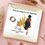 A Sweet Ending To A New Beginning - Family Personalized Custom Full-Print Jewelry Dish - Graduation Gift For Daughter, Sister, Graduate
