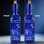 The Day You Became My Mommy - Family Personalized Custom Blue Bottle Lamp - Mother's Day, Baby Shower Gift, Gift For Mom, New Moms