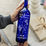 The Day You Became My Mommy - Family Personalized Custom Blue Bottle Lamp - Mother's Day, Baby Shower Gift, Gift For Mom, New Moms