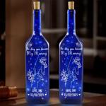 The Day You Became My Mommy - Family Personalized Custom Blue Bottle Lamp - Mother's Day, Baby Shower Gift, Gift For Mom, New Moms