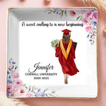 Graduate With Pride, Step Into The Future - Family Personalized Custom Full-Print Jewelry Dish - Graduation Gift For Daughter, Sisters, Granddaughter
