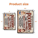 Our House Runs On Laughter And Love - Couple Personalized Custom Home Decor Metal Sign - House Warming Gift For Couple