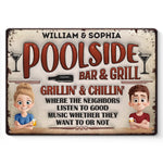 Our House Runs On Laughter And Love - Couple Personalized Custom Home Decor Metal Sign - House Warming Gift For Couple