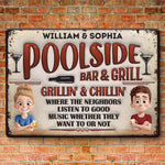 Our House Runs On Laughter And Love - Couple Personalized Custom Home Decor Metal Sign - House Warming Gift For Couple