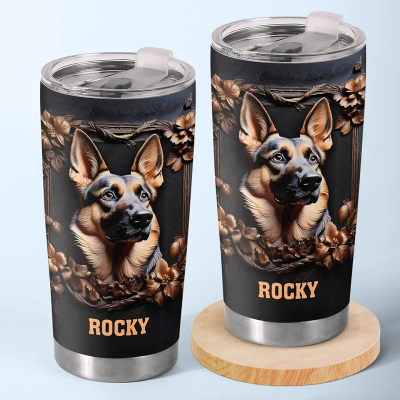 Furry Guardian At Your Service - Dog Personalized Custom 3D Inflated Effect Printed Tumbler - Gift For Pet Owners, Pet Lovers