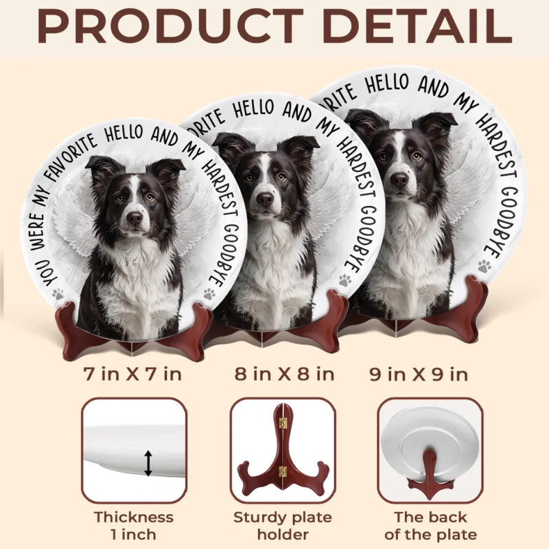 Custom Photo In My Heart, You Live On - Memorial Personalized Custom Ceramic Plate - Sympathy Gift For Pet Owners, Pet Lovers