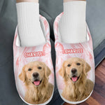 Custom Photo Cozy Feet, Happy Heart - Dog & Cat Personalized Custom Fluffy Slippers - Mother's Day, Gift For Dog Lovers, Pet Owners