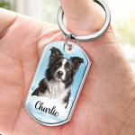 Custom Photo Your Paw Prints Are Etched In My Soul - Memorial Personalized Custom Keychain - Sympathy Gift For Dog Lovers
