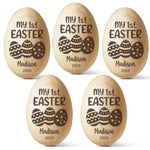 First Easter, Forever Treasured - Family Personalized Custom Wooden Egg Shaker - Easter Gift For Baby, Kids