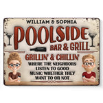 Our House Runs On Laughter And Love - Couple Personalized Custom Home Decor Metal Sign - House Warming Gift For Couple