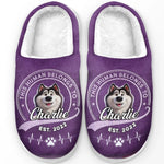 Happiness Is A Wagging Tail - Dog Personalized Custom Fluffy Slippers - Gift For Dog Lovers, Pet Parents