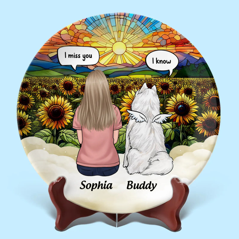 Love Never Fades, It Only Grows Stronger - Memorial Personalized Custom Ceramic Plate - Sympathy Gift For Pet Owners, Pet Lovers