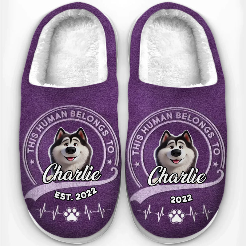 Happiness Is A Wagging Tail - Dog Personalized Custom Fluffy Slippers - Gift For Pet Owners, Pet Lovers