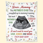 Custom Photo I Can't Wait To Meet You - Family Personalized Custom Blanket - Mother's Day, Baby Shower Gift, Gift For New Moms