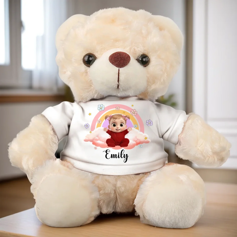 Happiness Is Holding You - Family Personalized Custom Teddy Bear Plush - Gift For Family Members