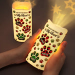 Your Paw Prints Are Forever Etched On My Heart - Memorial Personalized Custom LED Projection Flameless Candle - Sympathy Gift For Dog Lovers, Cat Lovers