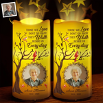 Custom Photo Love Lives On, Even After Goodbye - Memorial Personalized Custom LED Projection Flameless Candle - Sympathy Gift For Family