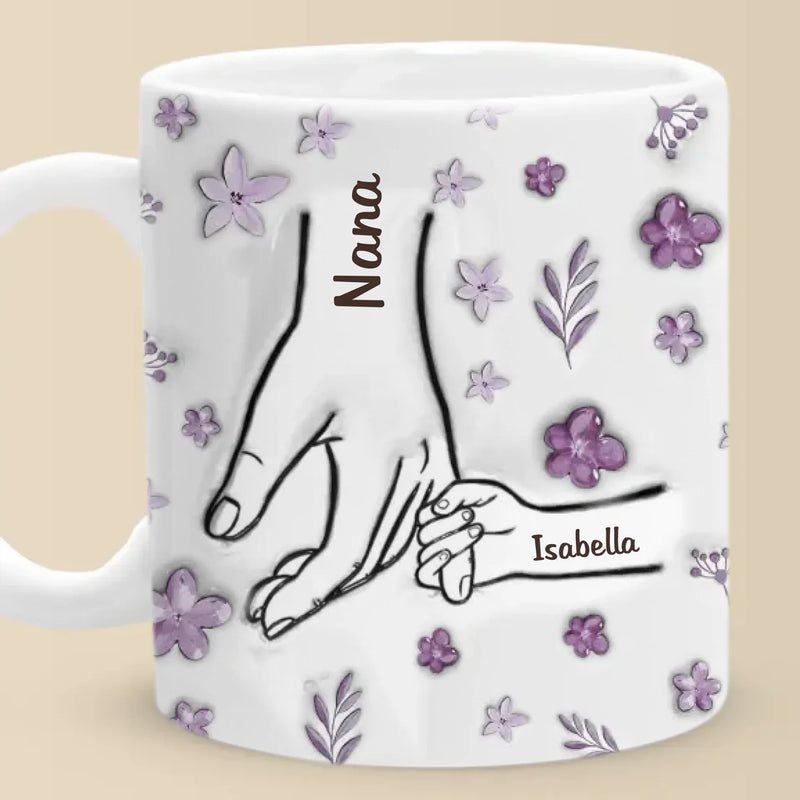 Grandma Holds Our Hearts Forever - Family Personalized Custom 3D Inflated Effect Printed Mug - Mother's Day, Gift For Mom, Grandma