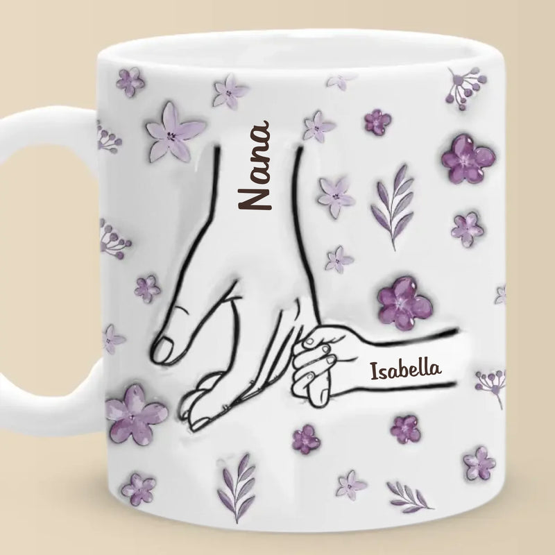 Grandma Holds Our Hearts Forever - Family Personalized Custom 3D Inflated Effect Printed Mug - Mother's Day, Gift For Mom, Grandma