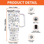 Holding Hands, Holding Hearts - Family Personalized Custom 3D Inflated Effect Printed 40 Oz Stainless Steel Tumbler With Handle - Mother's Day, Gift For Family