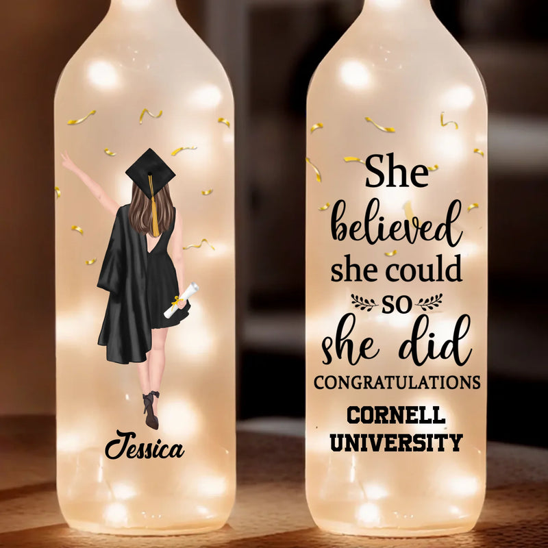 The Future Is Bright, Just Like You - Family Personalized Custom Bottle Lamp - Graduation Gift For Daughter, Granddaughter, Sister