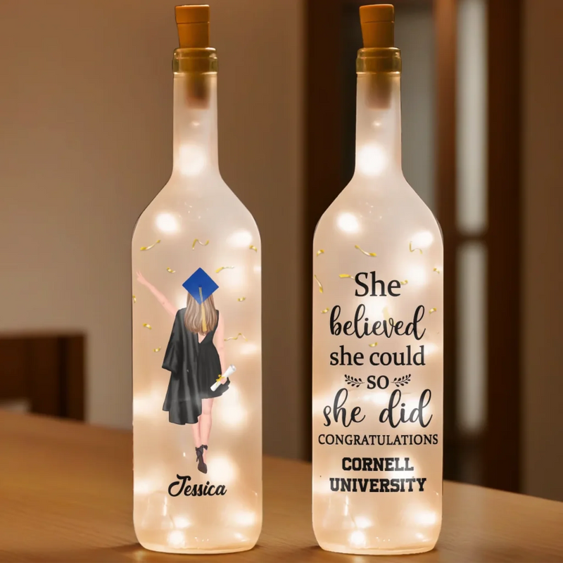 The Future Is Bright, Just Like You - Family Personalized Custom Bottle Lamp - Graduation Gift For Daughter, Granddaughter, Sister