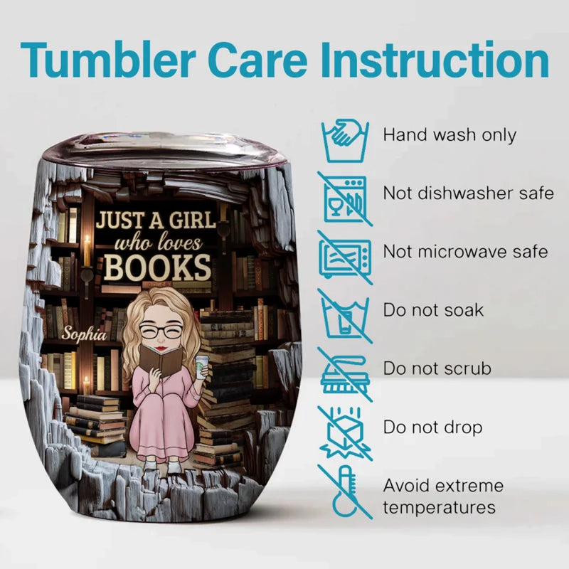 Life’s Better With A Book In Hand - Personalized Custom Wine Tumbler - Gift For Book Lovers