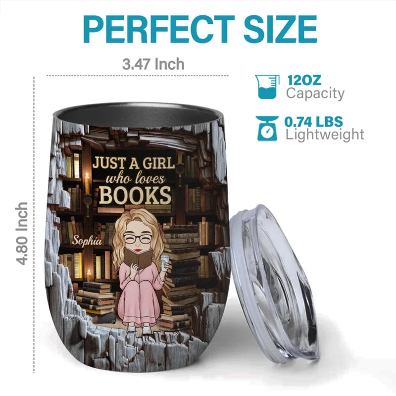 Life’s Better With A Book In Hand - Personalized Custom Wine Tumbler - Gift For Book Lovers