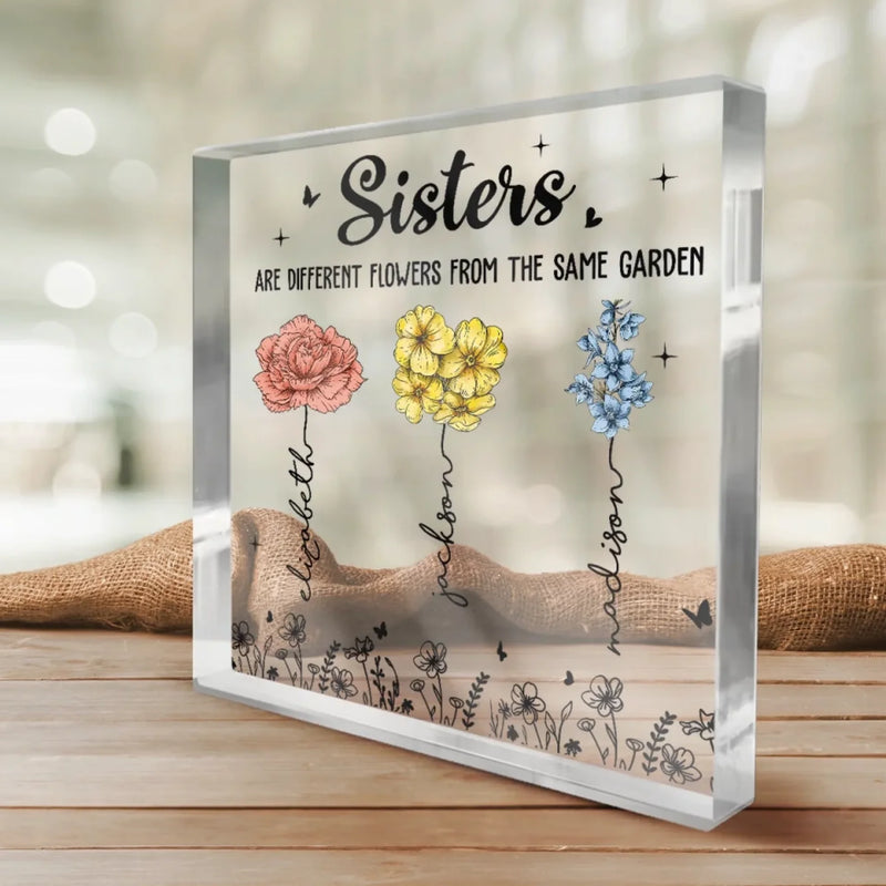 Growing Together, Rooted In Love - Bestie Personalized Custom Square Shaped Acrylic Plaque - Gift For Best Friends, BFF, Sisters
