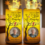 Custom Photo Love Lives On, Even After Goodbye - Memorial Personalized Custom LED Projection Flameless Candle - Sympathy Gift For Family