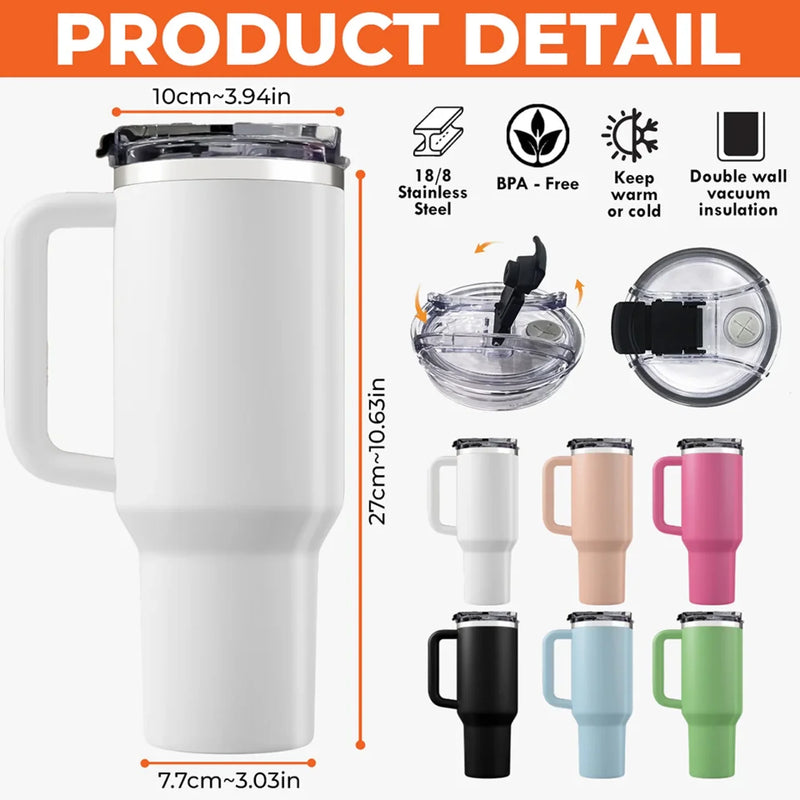 Family Grows, Love Multiplies - Family Personalized Custom Engraved 40oz Tumbler With Handle - Mother's Day, Gift For Mom, Grandma