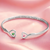 The Love Between Mother And Daughter Is Forever - Family Personalized Custom Engraved Infinity Heart Bangle With Birthstones - Mother's Day, Gift For Mom, Daughter