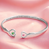 Forever Bonded, Treasured Always - Family Personalized Custom Engraved Infinity Heart Bangle With Birthstones - Mother's Day, Gift For Mom, Daughter