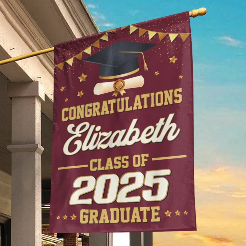 Cheers To Your Amazing Achievement - Family Personalized Custom Flag - Graduation Gift For Family Members, Siblings, Brothers, Sisters