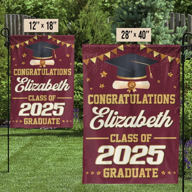 Cheers To Your Amazing Achievement - Family Personalized Custom Flag - Graduation Gift For Family Members, Siblings, Brothers, Sisters