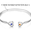 Friendship Lasts Forever - Bestie Personalized Custom Engraved Infinity Heart Bangle With Birthstones - Gift For Best Friends, BFF, Sisters