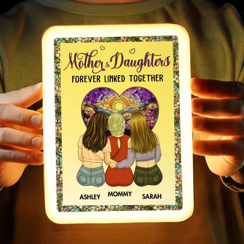 Mom And Daughter, A Love That Never Ends - Family Personalized Custom LED Mirror Frame Lamp - Mother's Day, Gift For Mom, Daughter