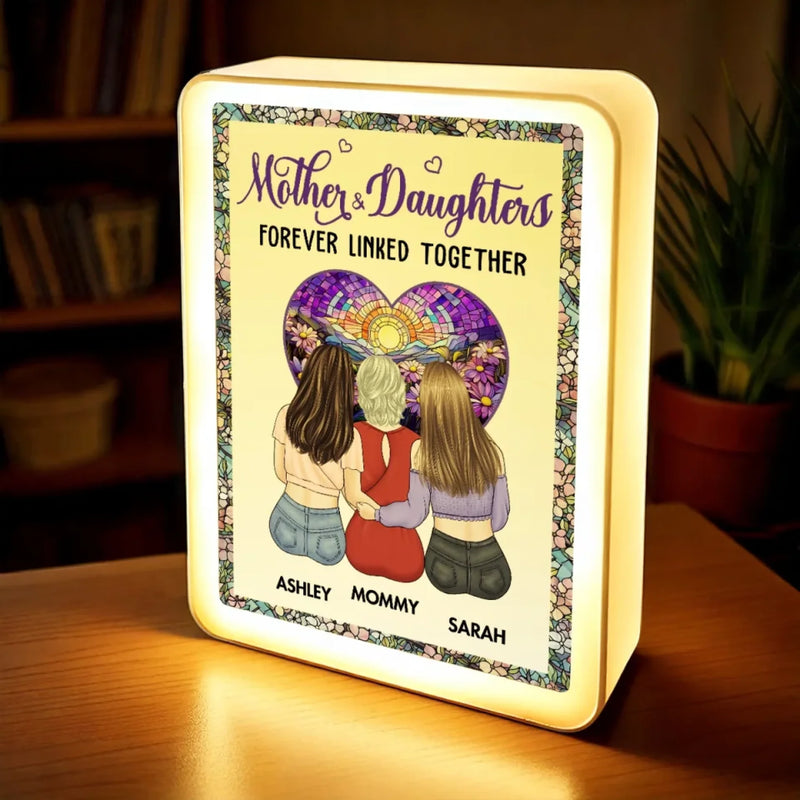 Mom And Daughter, A Love That Never Ends - Family Personalized Custom LED Mirror Frame Lamp - Mother's Day, Gift For Mom, Daughter