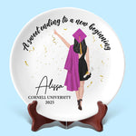 Your Journey Has Just Begun - Family Personalized Custom Ceramic Plate - Graduation Gift For Daughter, Sisters, Granddaughter