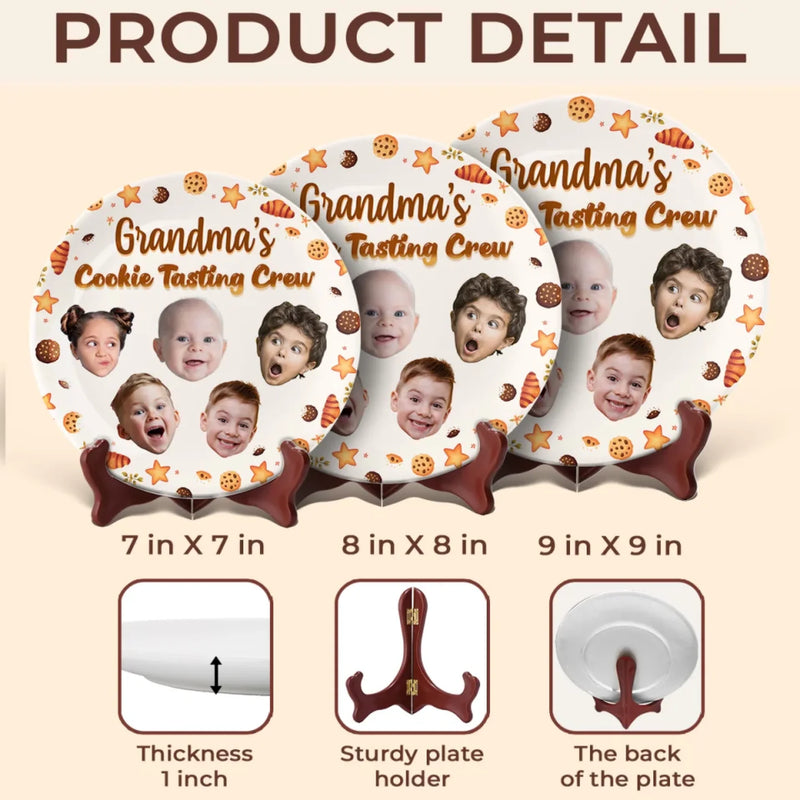 Custom Photo Grandma’s Sweetest Taste Testers - Family Personalized Custom Ceramic Plate - Mother's Day, Gift For Mom, Grandma